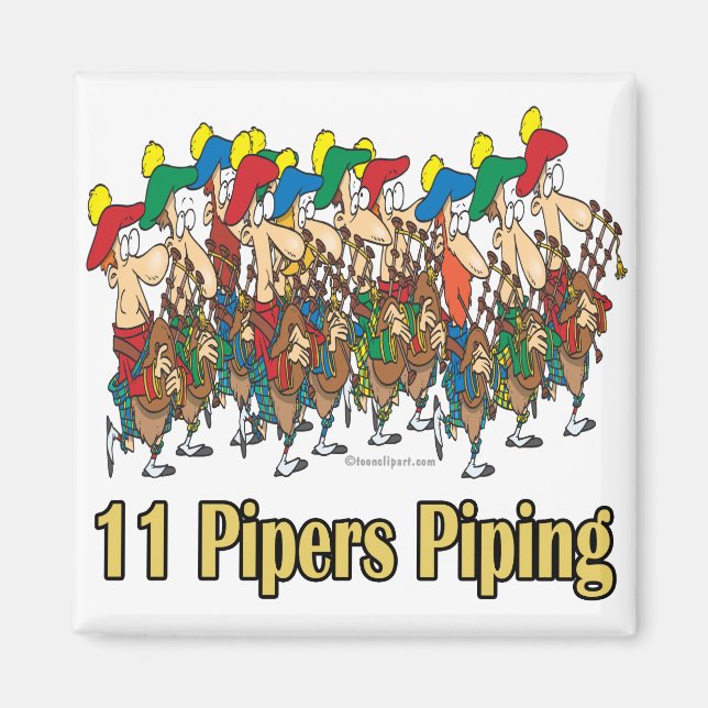 Aimant onze pipettes piping 11e jour de noël (Devant)