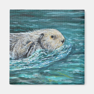 Aimant Ooh Goody Lunchtime Sea Otter Peinture