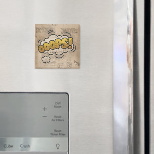 Aimant OOOPS ! Livre de bande dessinée vintage Steampunk