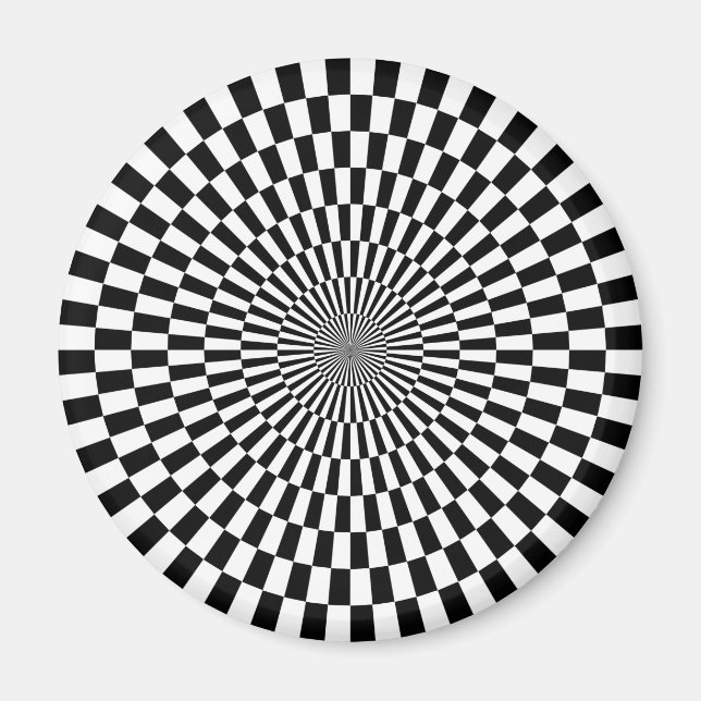 Aimant Op Art - Noir et blanc (Devant)