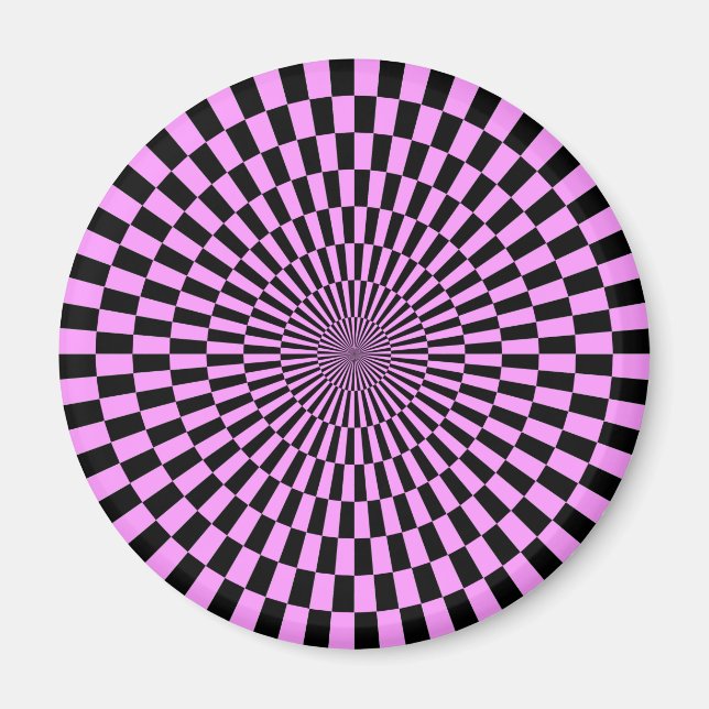 Aimant Op Art - Violet clair et noir (Devant)