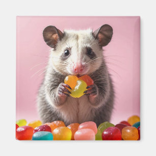 Aimant Opossum Manger Gummy Sweeties