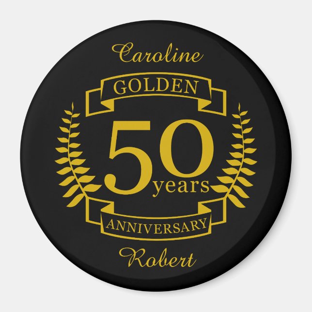 Aimant OR 50 ans Anniversaire Mariage 50 ans tous (Devant)
