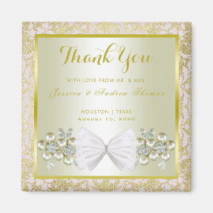Aimant Or brille, diamant floral Gemmes & Bow Merci