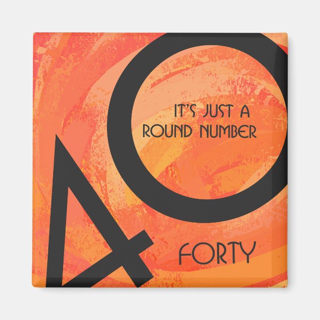 Aimant Orange 40 Anniversaire de la Décennie (Devant)