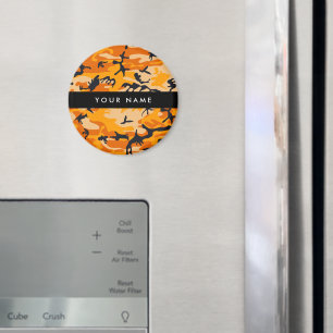 Aimant Orange Camouflage Votre nom Personnalisez