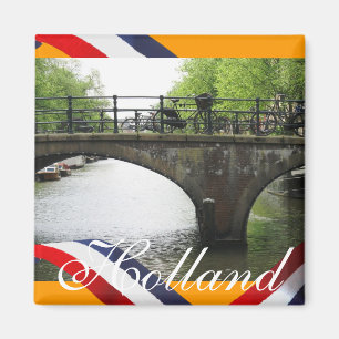 Aimant orange de réfrigérateur de pont en canal