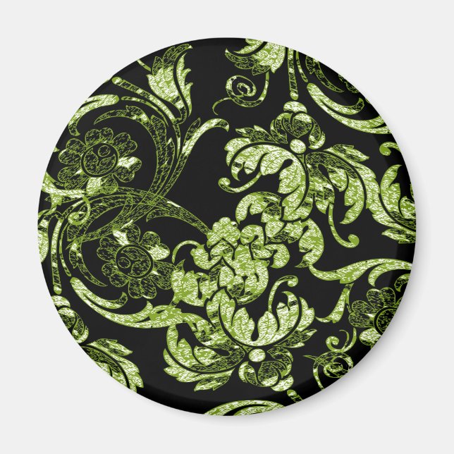 Aimant orange en vert et noir (Devant)
