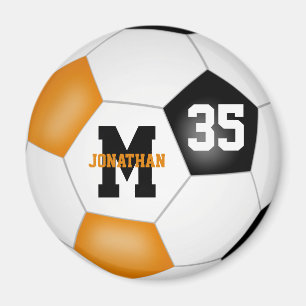 Aimant orange noir garçons filles équipe de football coul