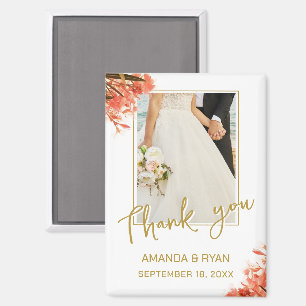 Aimant Orange Oleander Fleurs Merci photo Mariage