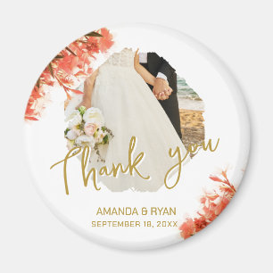 Aimant Orange Oleander Fleurs Merci photo Mariage