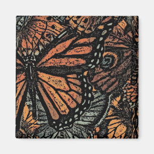 Aimant Orange papillon d'imaginaire abstrait