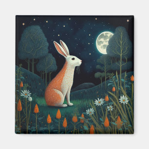 Aimant Orange Rabbit in the Moonlight