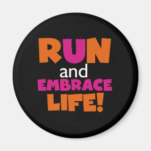 Aimant Orange Rose Texte Fitness Runner Marathon