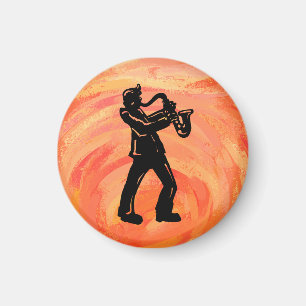Aimant Orange saxophone de New York Boogie Nuits