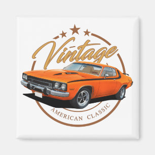Aimant Orange Vintage Roadrunner
