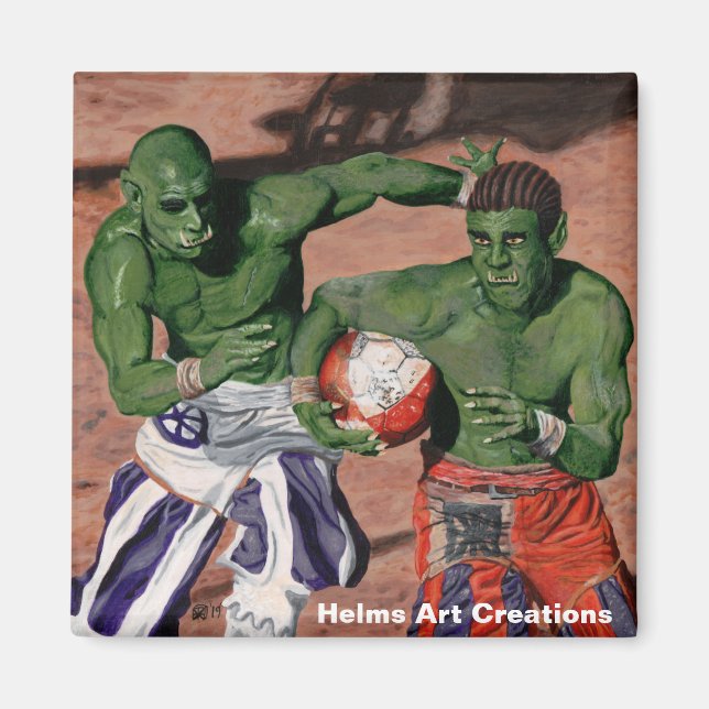 Aimant Orc Gladiator Football Imaginaire Art bouton magné (Devant)