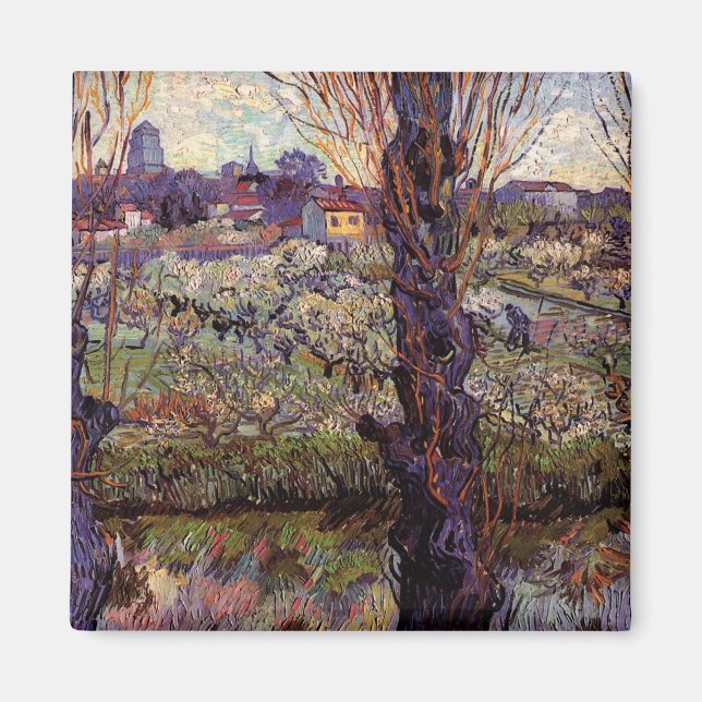 Aimant Orchard à Blossom, Arles par Vincent van Gogh (Devant)