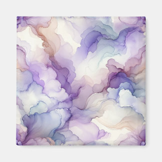 Aimant Orchidée florissante Aquarelle violette Art Abstra