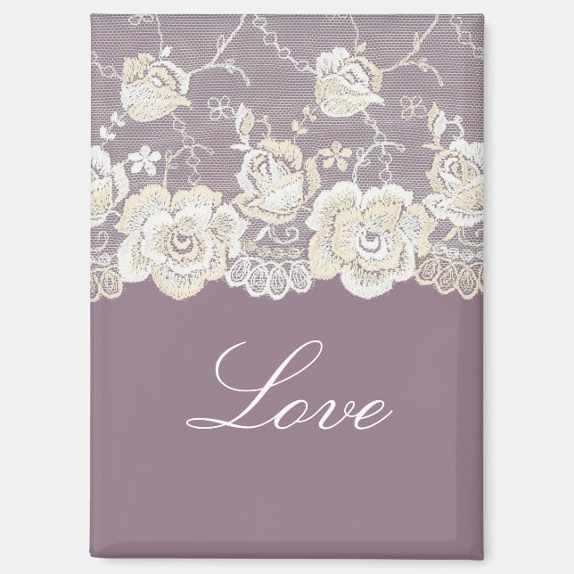 Aimant Orchidée romantique Purple Floral Amour (Recto)