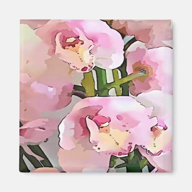 Aimant Orchidée rose (Devant)