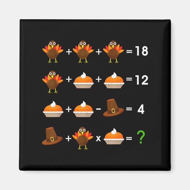 Aimant Order Of Operations Thanksgiving Quiz Funny Math T (Devant)