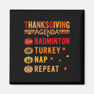 Aimant Ordre du jour de Thanksgiving Badminton Répéter Di