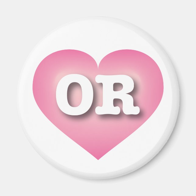 Aimant Oregon Pink Fade Heart - J'aime OU (Devant)