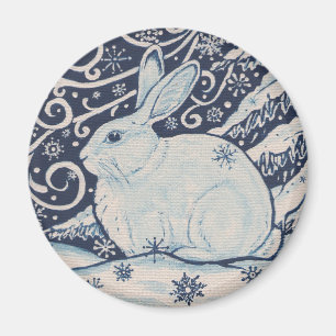 Aimant Original Noël Rabbit Bleu & Blanc