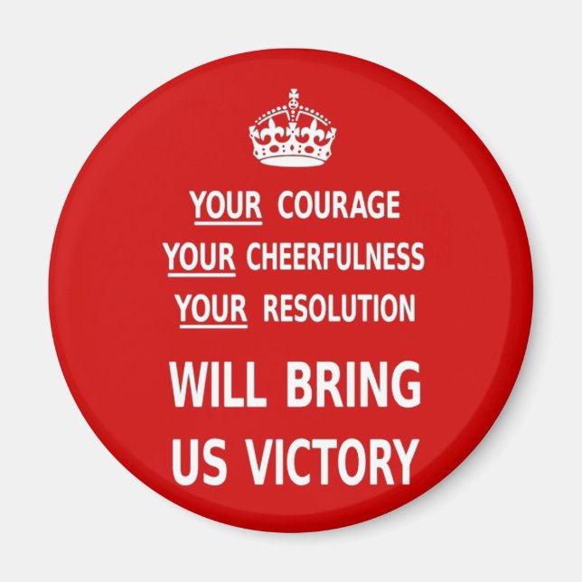 Aimant Original Rouge Votre Courage Nous Apportera Victoi (Devant)