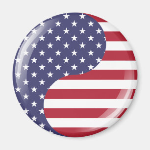 Aimant Original USA patriotic Ying yang