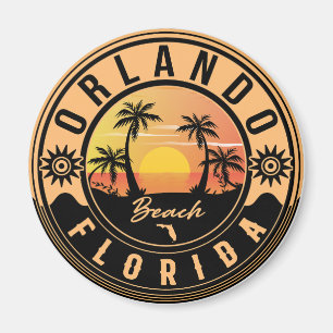 Aimant Orlando Florida tropical Retro Sunset Souvenirs