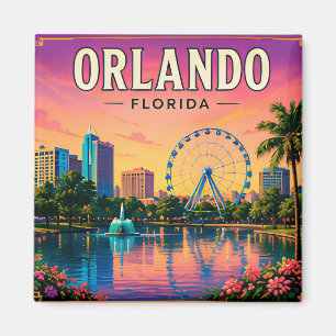 Aimant 🎡 Orlando Floride Skyline et lac Eola 