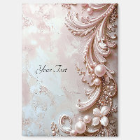Aimant Orné de Perle Rose et Fleurs