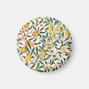 Aimant Ornement blanc grenade de fruit William Morris
