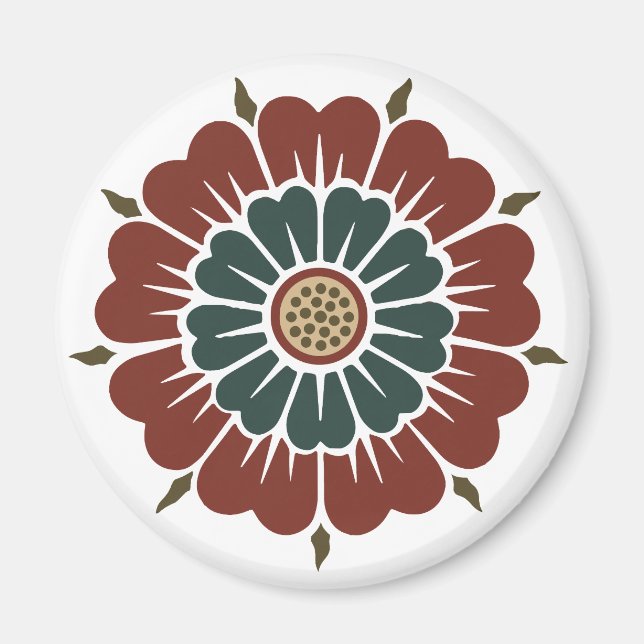 Aimant Ornement chinois de fleurs Owen Jones patern asiat (Devant)