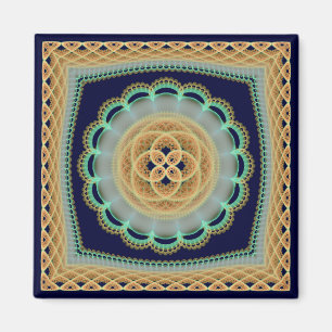 Aimant Ornement fractal brillant géométrique