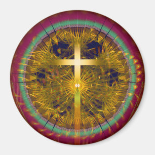 Aimant Ornement rond d'art fractal