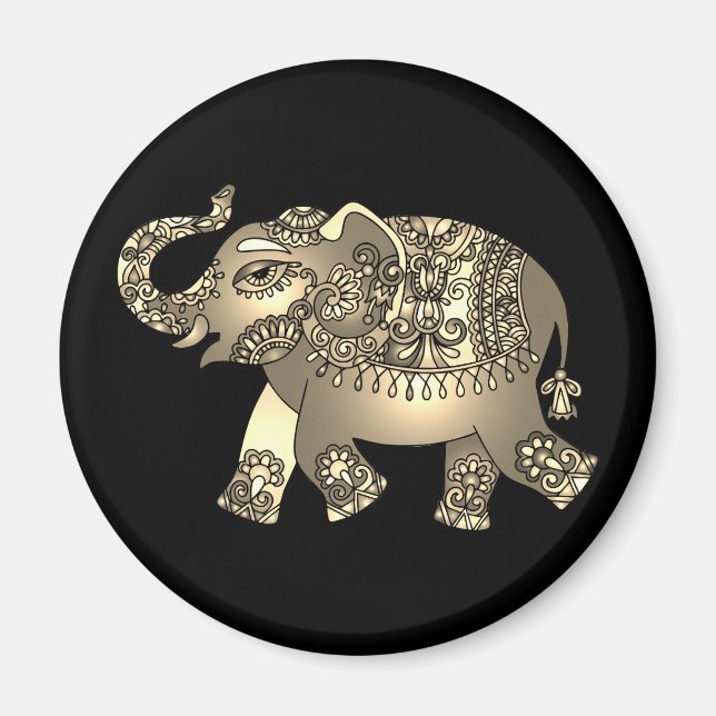aimant ornemental d'éléphant (Devant)