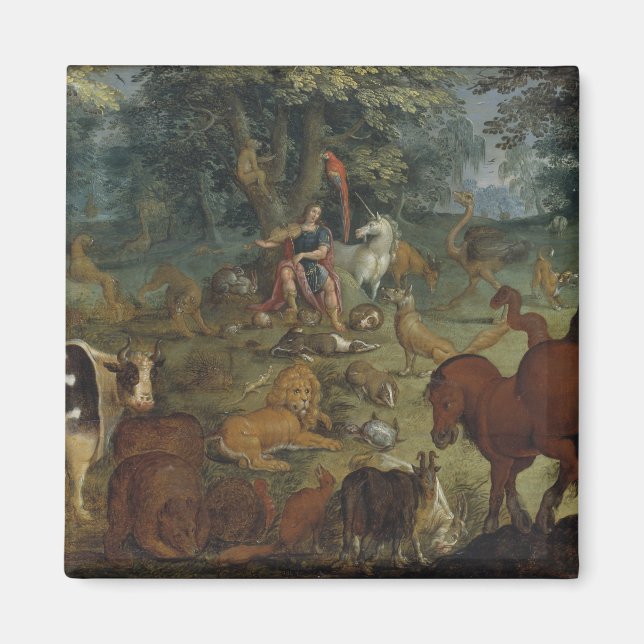 Aimant Orphée Charming the Beasts (huile sur panneau) (Devant)