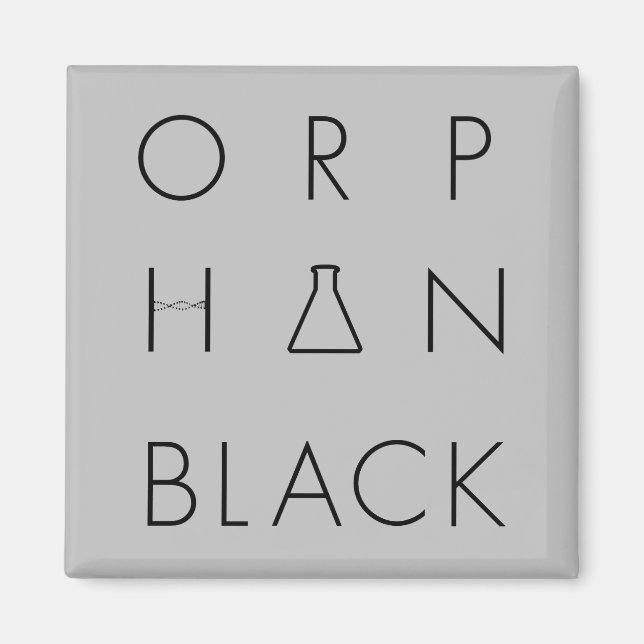 Aimant Orphelin noir | Grille du logo (Devant)
