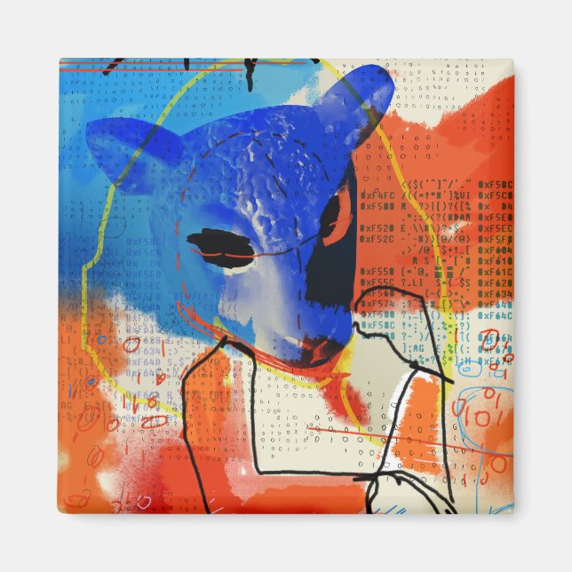 Aimant Orphelin noir | MK - Silhouette de masque de mouto (Devant)