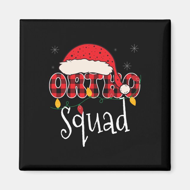 Aimant Ortho Squad Plaid Fun Christmas Orthopedics Crew X (Devant)