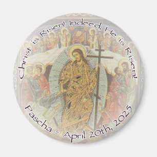 Aimant Orthodoxe Christian ENG Christ ressuscité 2025