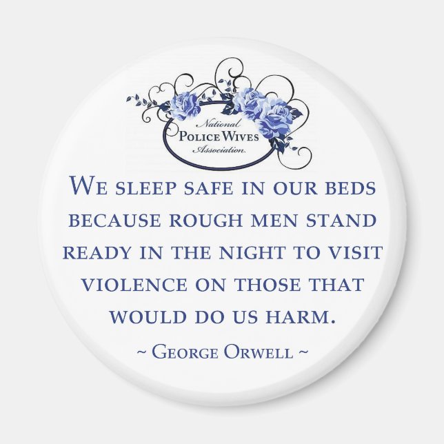 Aimant Orwell avec logo de la NPWA (Devant)