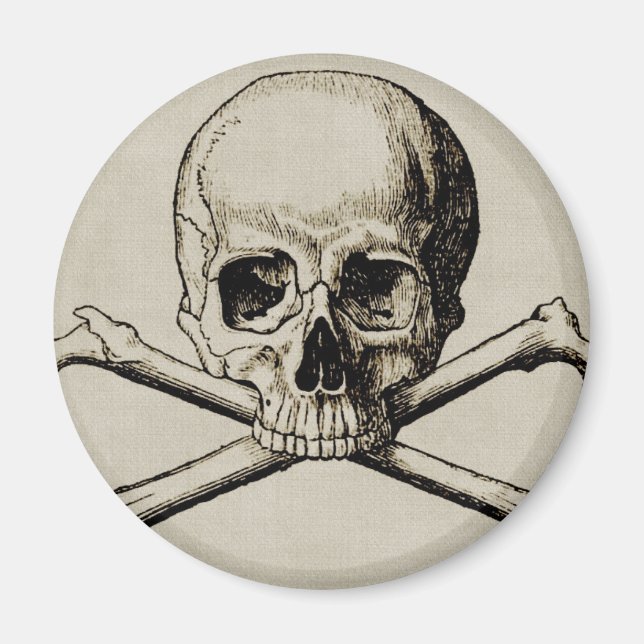 Aimant Os crâne d'Halloween (Devant)