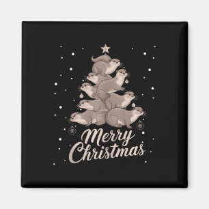 Aimant Otter Xmas Tree Otter Christmas Tree Joyeux Noël