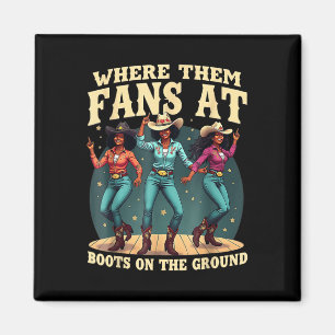 Aimant Où Ils Vont Aux Bottes Sur La Ligne Da Ground Cowg