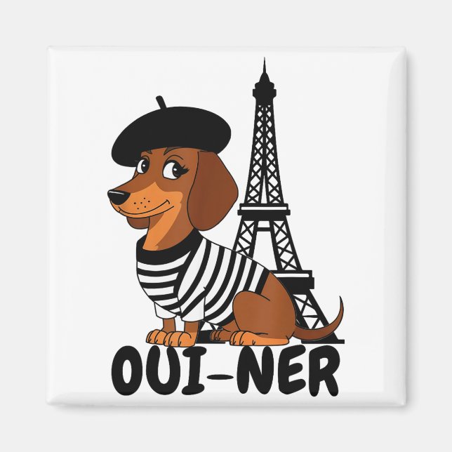 Aimant Oui-ner Dog Funny Dachshund Wiener Sausage Ween Do (Devant)