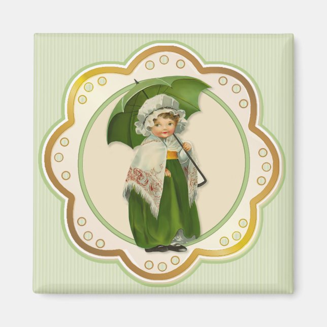 Aimant Ould Irlande Irlandaise Umbrella Girl (Devant)